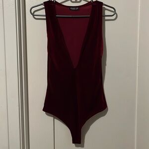 (001) Dark maroon bodysuit
